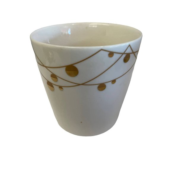 Starbucks Christmas Coffee Cup Garland Gold White Mug 2012 Ceramic Holiday - Picture 3 of 3